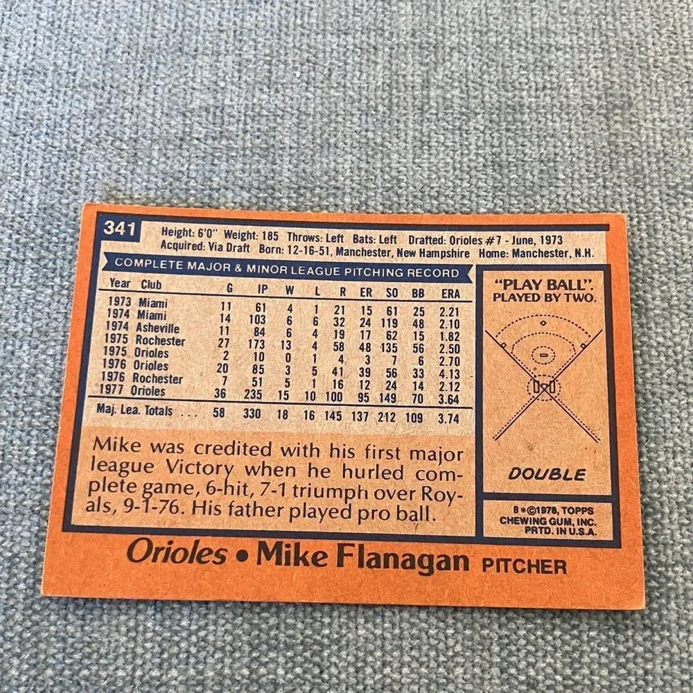 1978 Topps Baltimore Orioles Baseball Card Trading Card